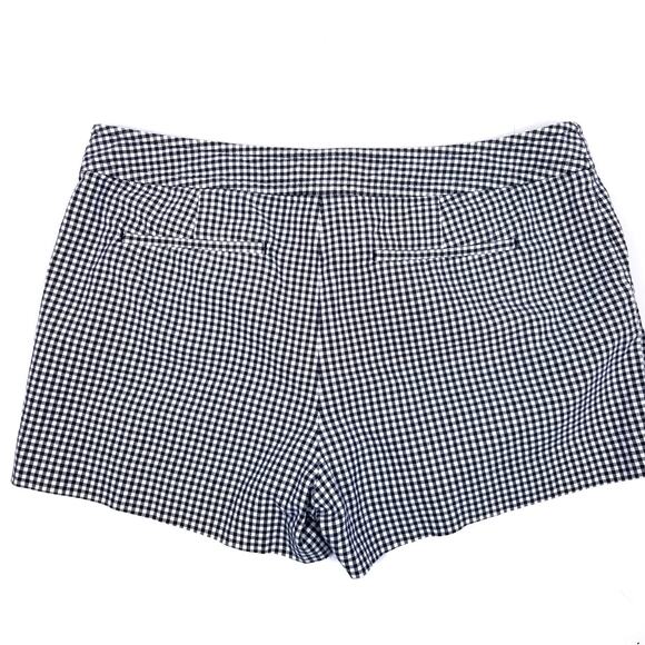 Banana Republic Factory Black White Gingham Check Flat Front Shorts Size 12 - Picture 2 of 6